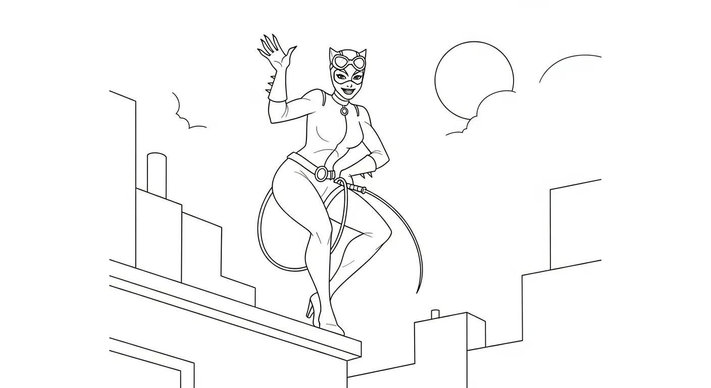 coloriage Catwoman gratuit à imprimer 1