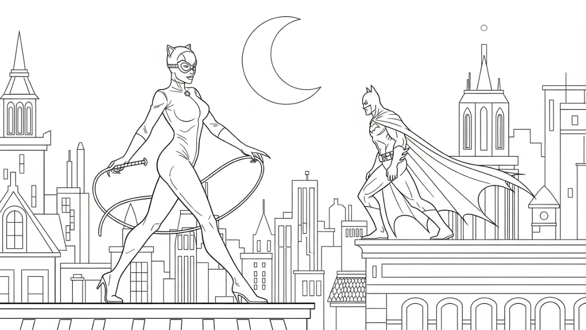 imprimer coloriage Catwoman gratuit