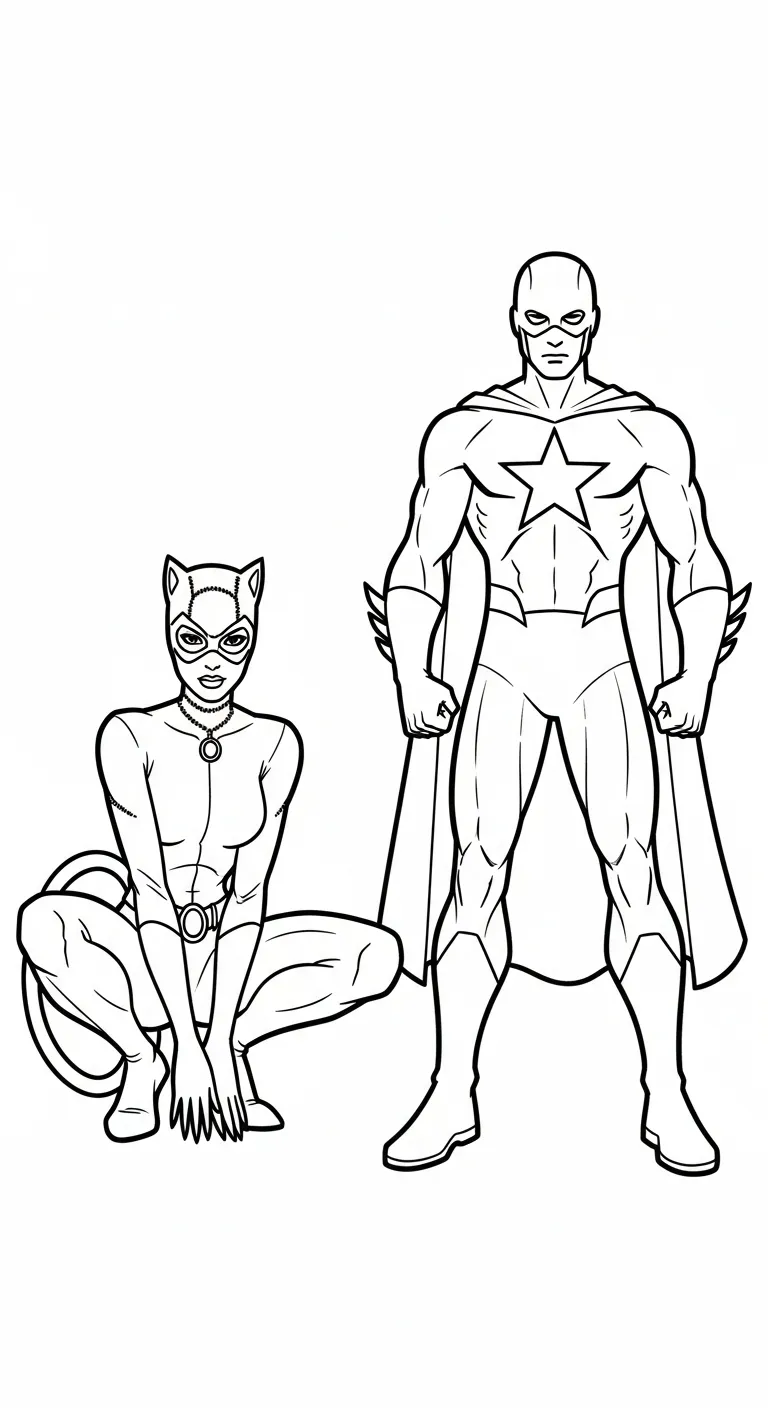 coloriage Catwoman d'enfant a imprimer