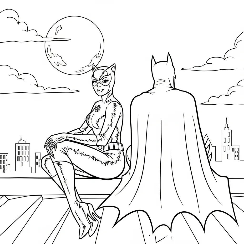 coloriage Catwoman pour enfant à imprimer 3