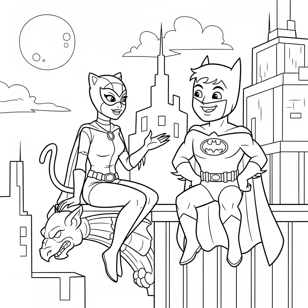 coloriage Catwoman à imprimer pour enfant de 9 ans