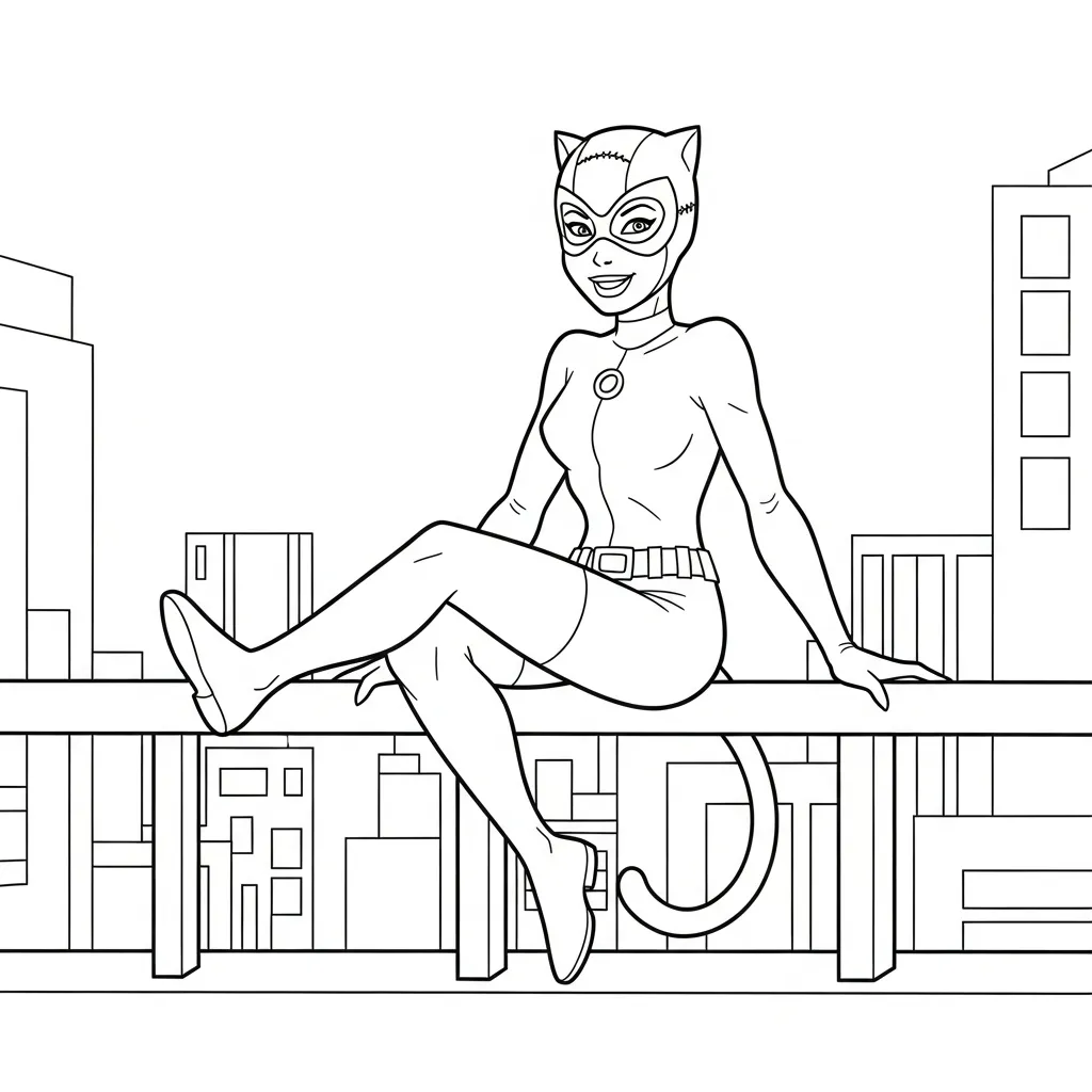 coloriage Catwoman à imprimer gratuit 1
