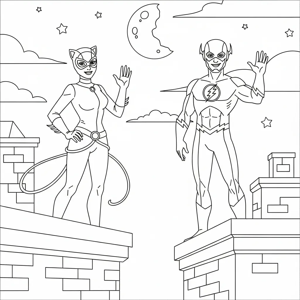 coloriage Catwoman pour enfant de 6 ans 1