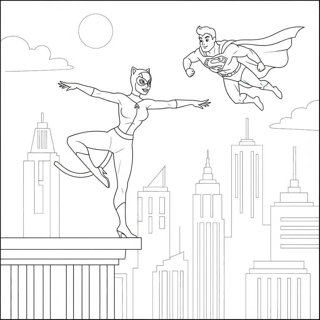 coloriage Catwoman en ligne pour enfant 1