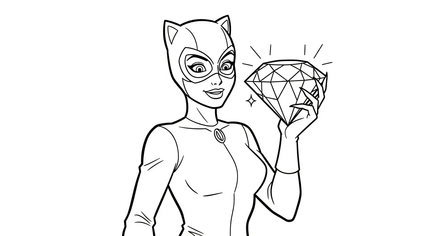 coloriage Catwoman a telecharger