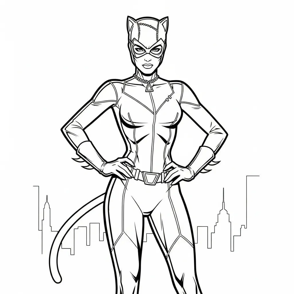coloriage Catwoman pour primaire