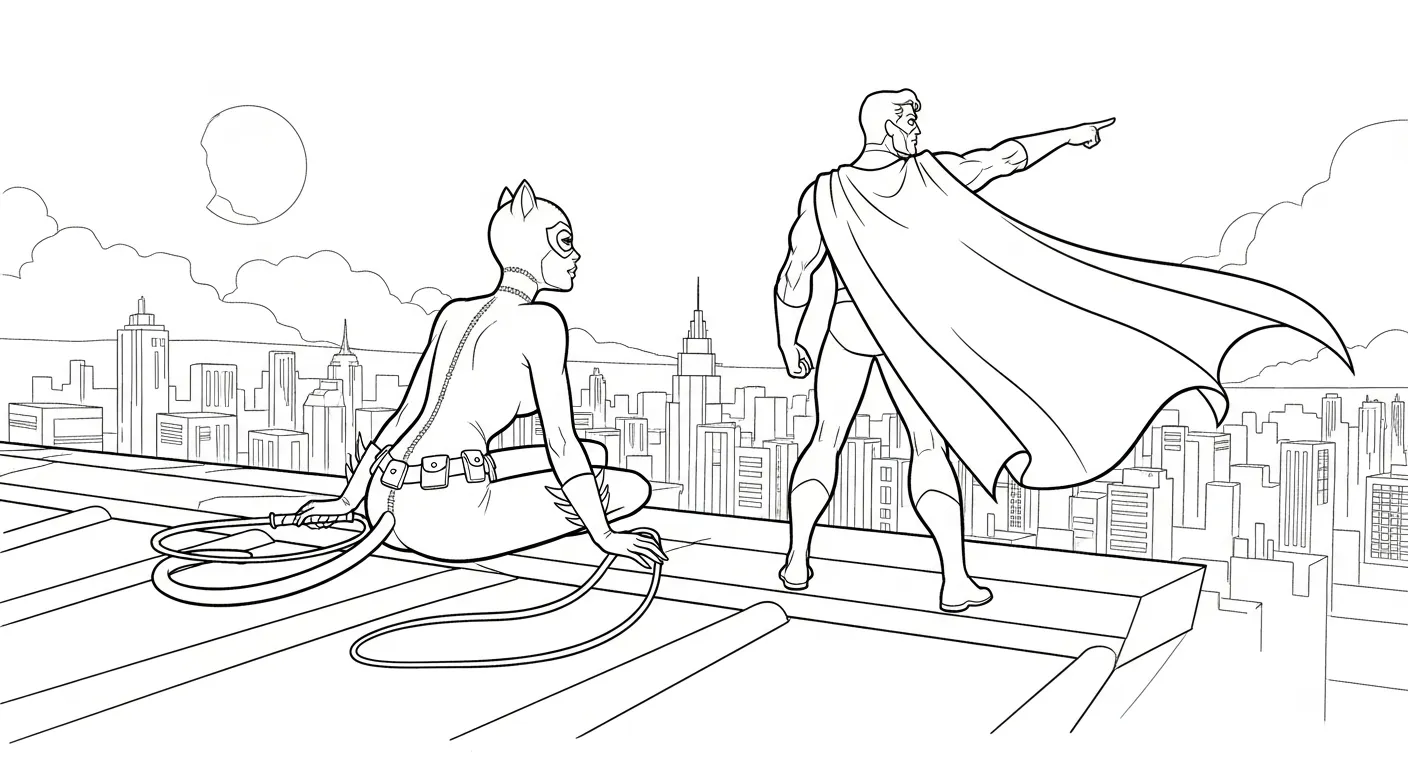 coloriage Catwoman et apprentissage 1