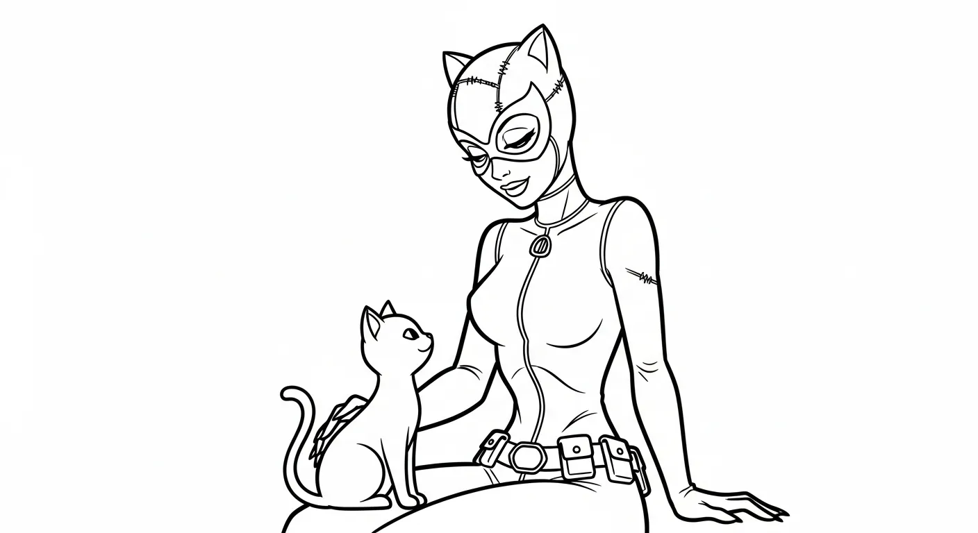 coloriage Catwoman à imprimer pour enfant de 2 ans
