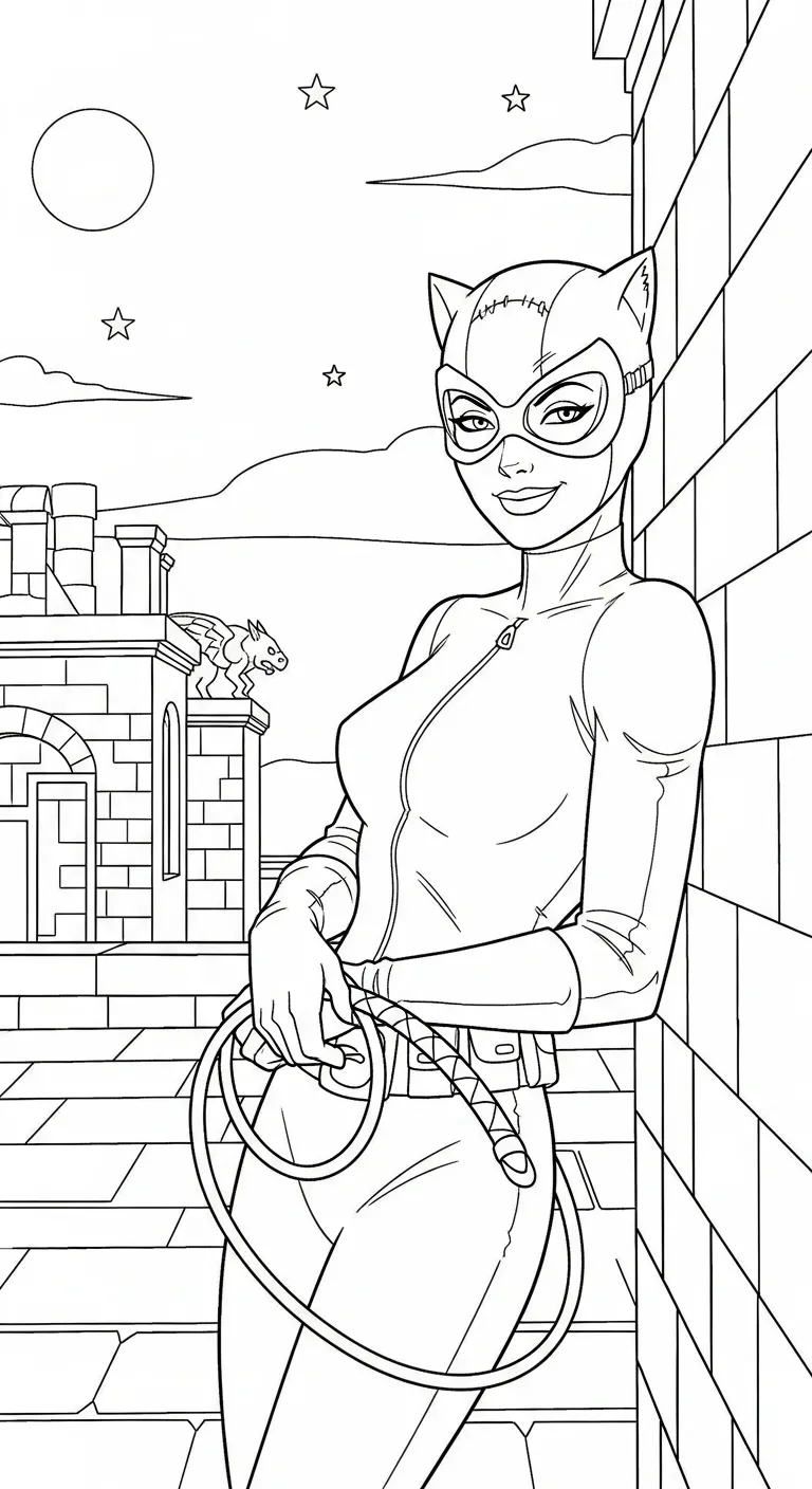 coloriage Catwoman à imprimer pdf