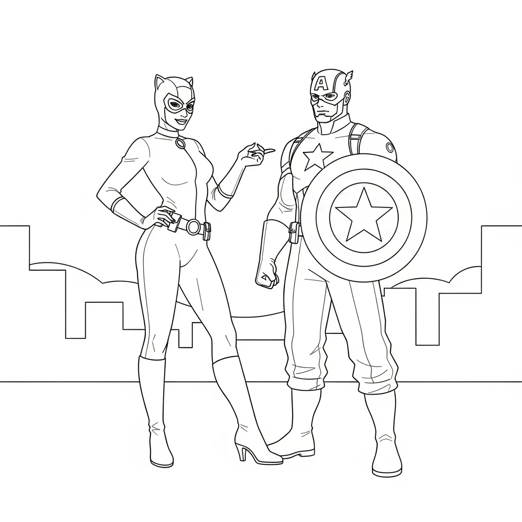 coloriage Catwoman à imprimer pour enfant de 12 ans