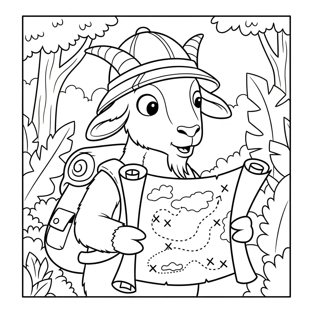 coloriage Chèvre pour enfants a imprimer gratuit