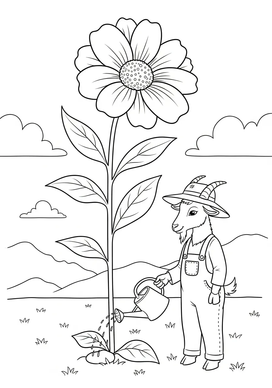 coloriage Chèvre gratuit en ligne 2