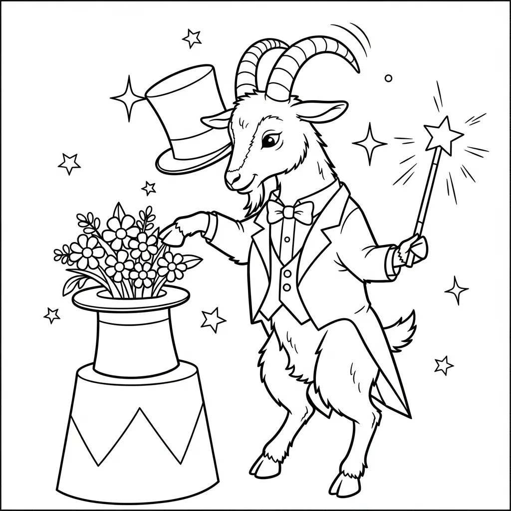 coloriage Chèvre educatif pour enfant