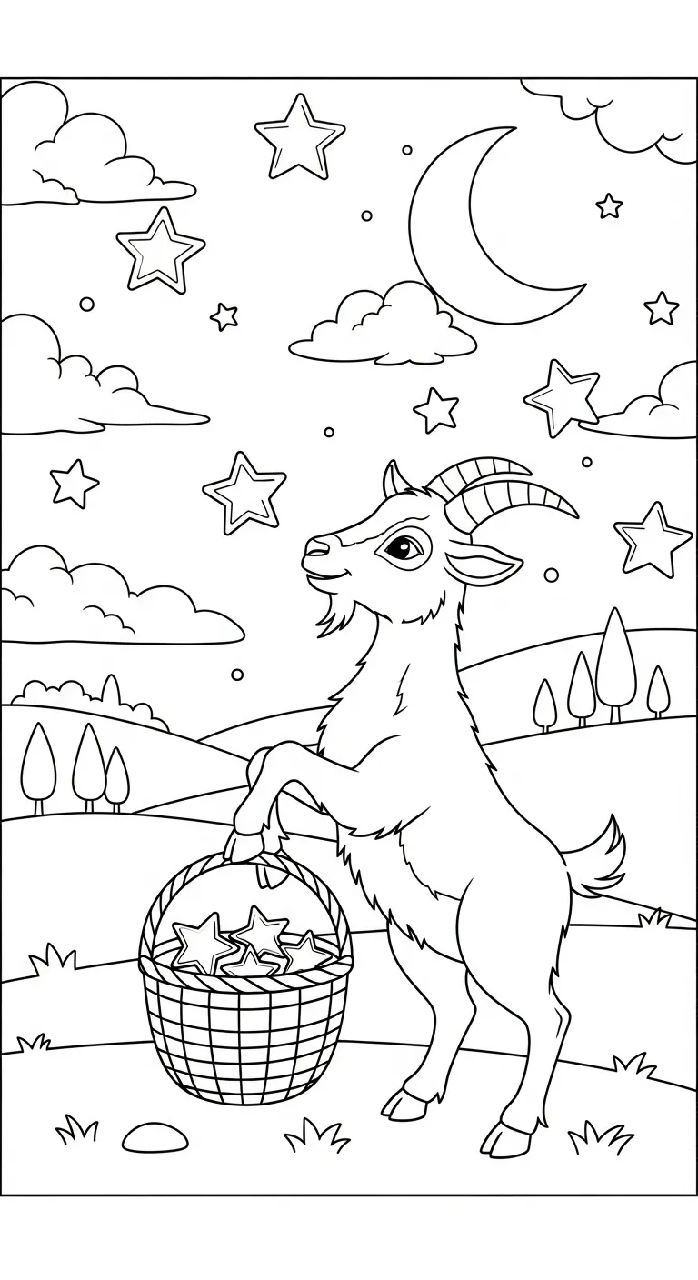 coloriage Chèvre et decoupage a imprimer gratuit