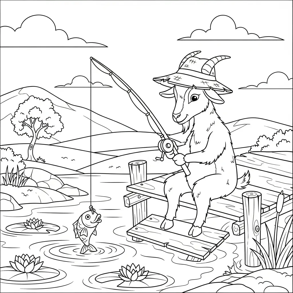 coloriage Chèvre à imprimer kawaii