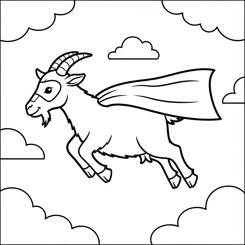 coloriage Chèvre pour enfant de 3 ans