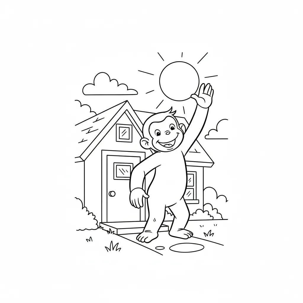 coloriage Curious George à imprimer pour enfant de 7 ans 2