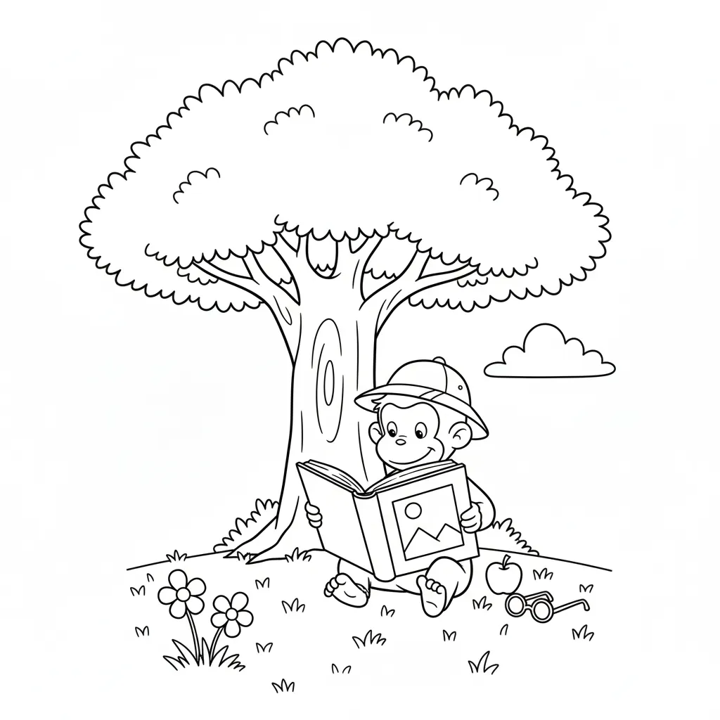 coloriage Curious George pour enfant de à imprimer