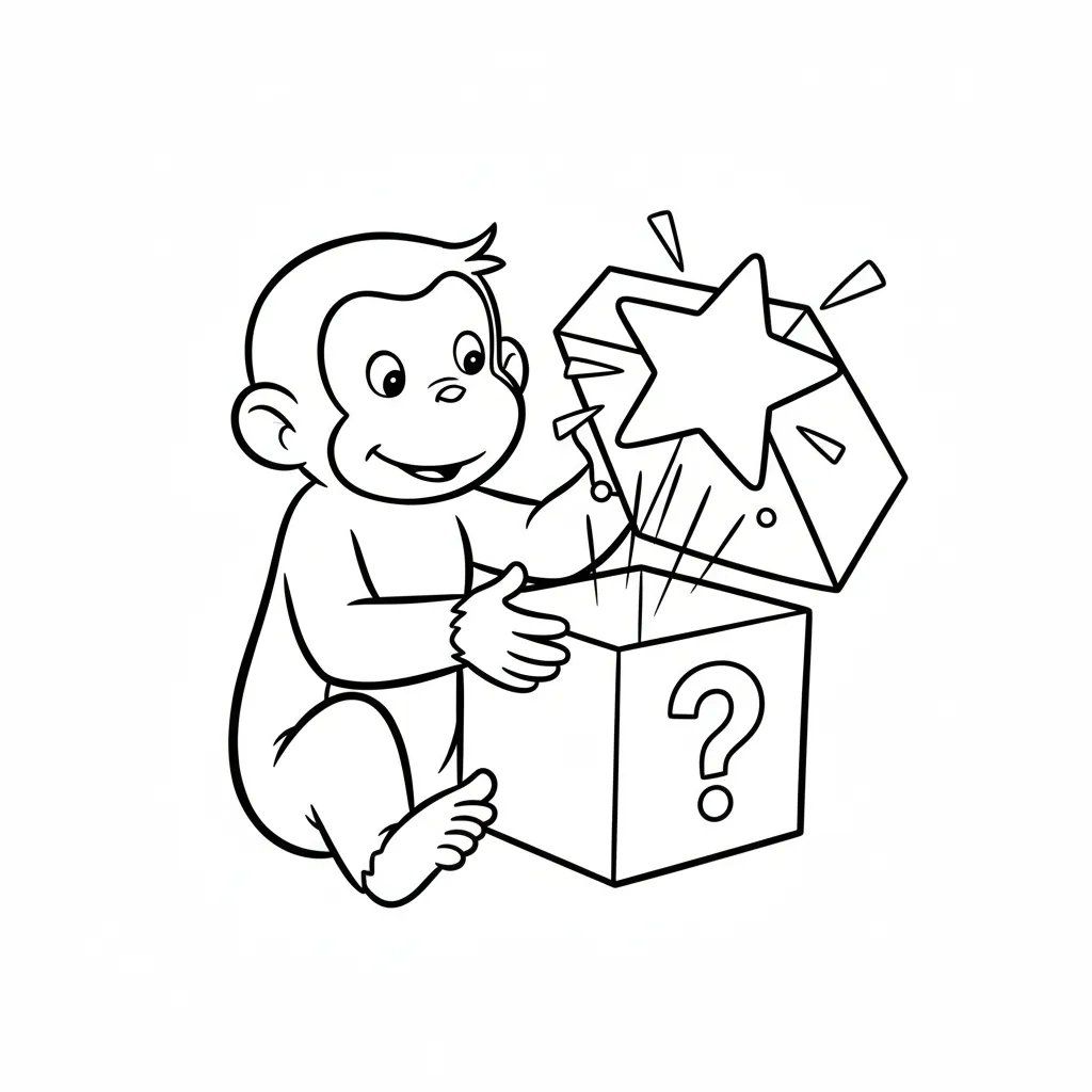 coloriage Curious George a imprimer pour enfant de 4 ans 1