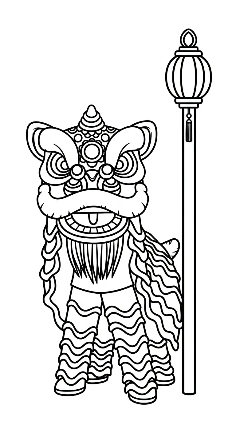 coloriage Danse Du Lion à imprimer pdf gratuit