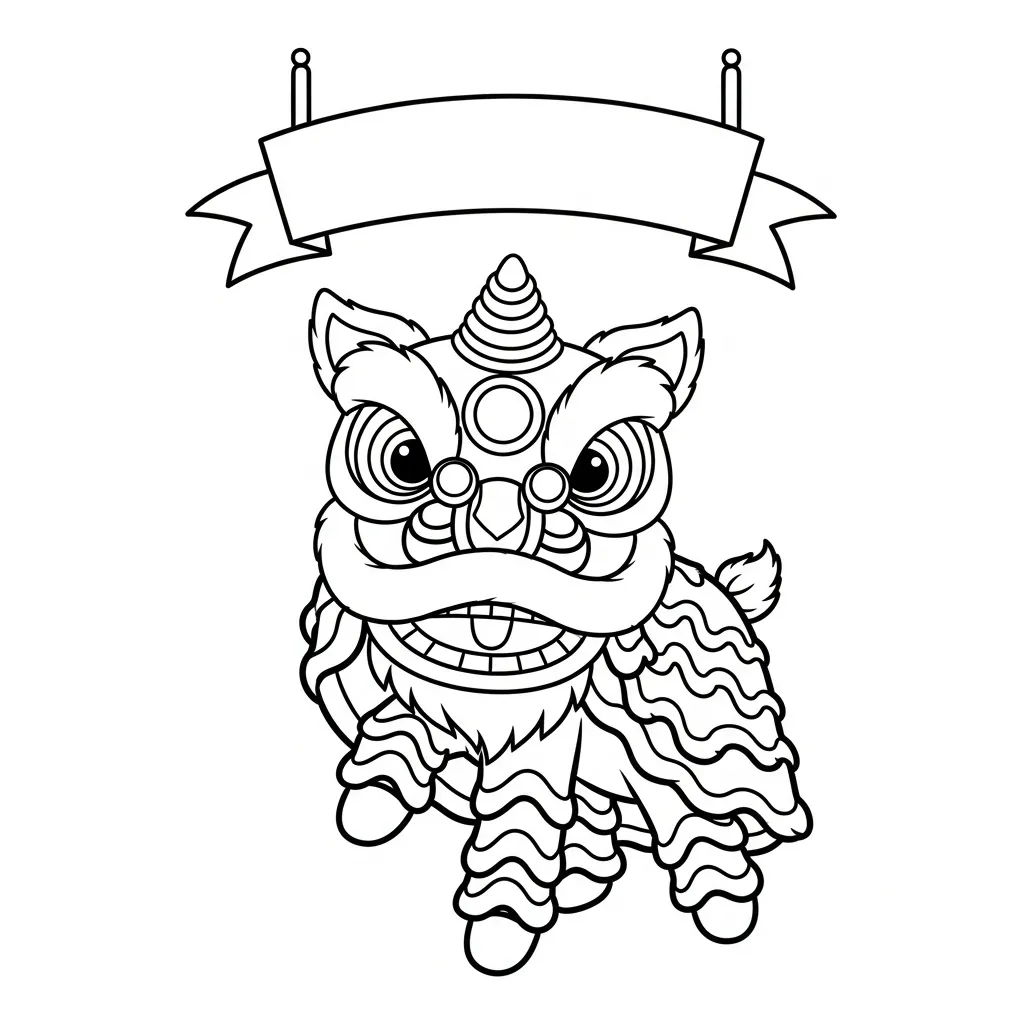 coloriage Danse Du Lion à imprimer pour enfant de 12 ans 1