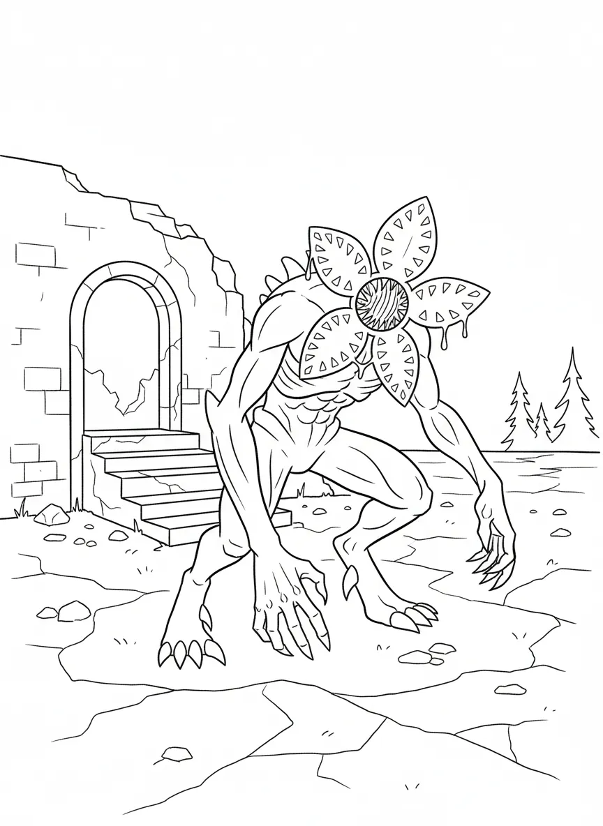 coloriage Demogorgon à imprimer pour enfants 2