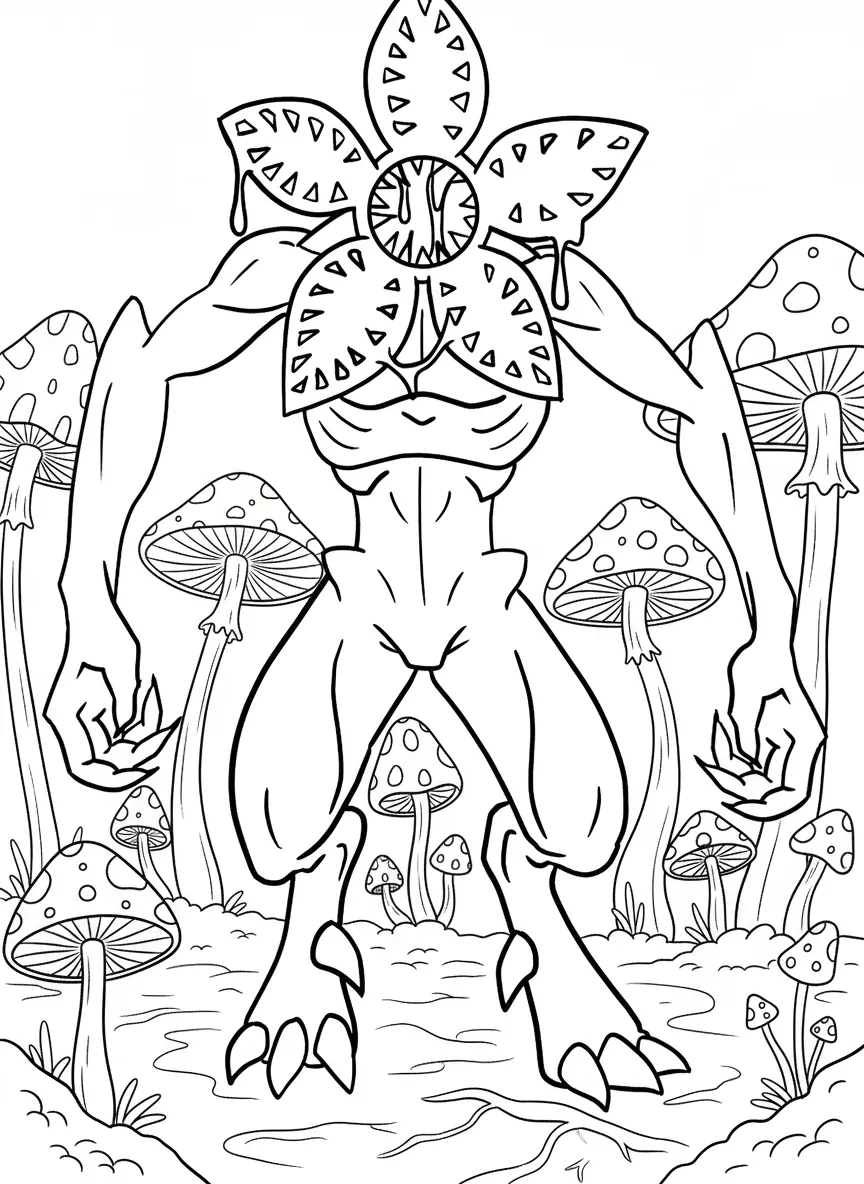 coloriage Demogorgon à imprimer pour enfants 3