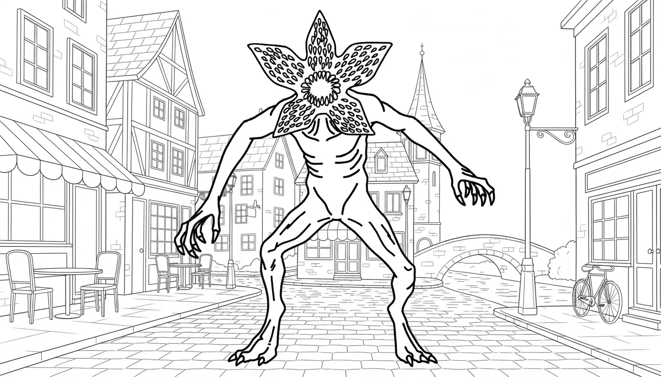 coloriage Demogorgon pour enfants à télécharger