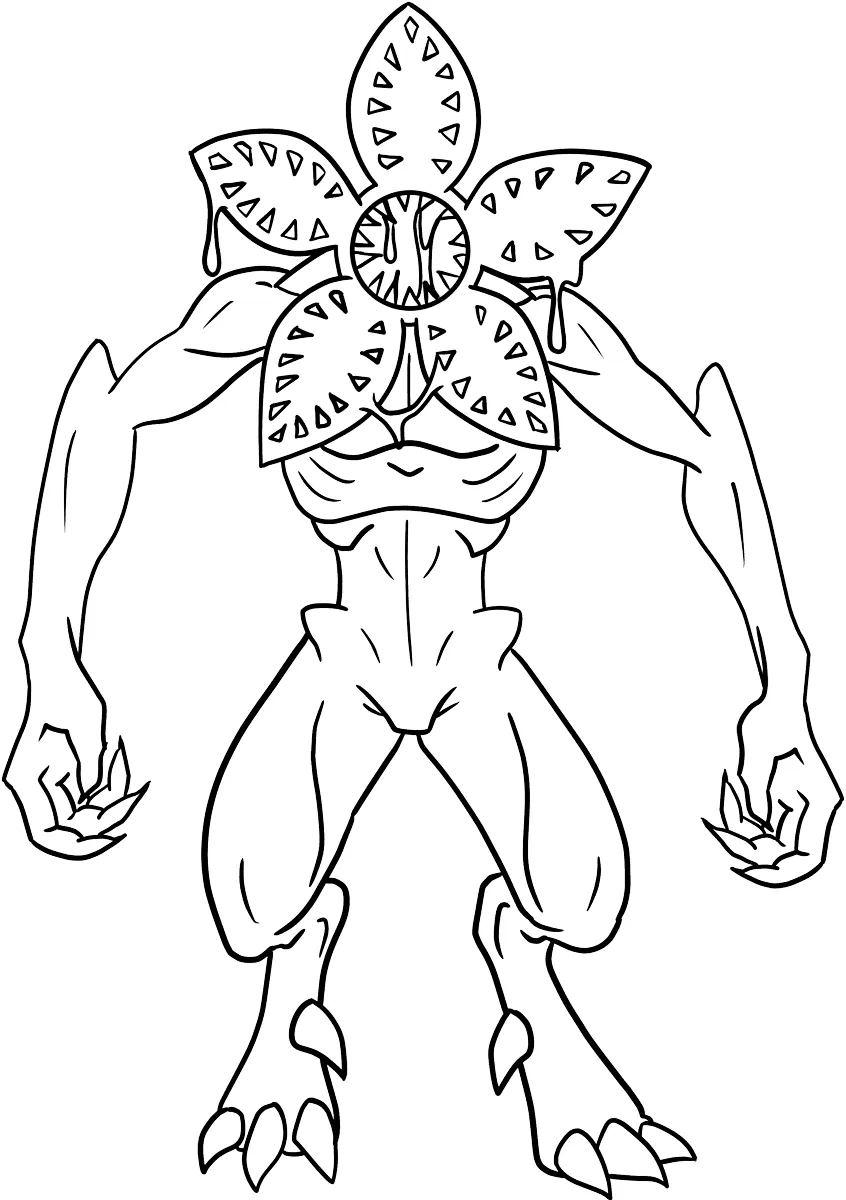 coloriage Demogorgon à imprimer kawaii