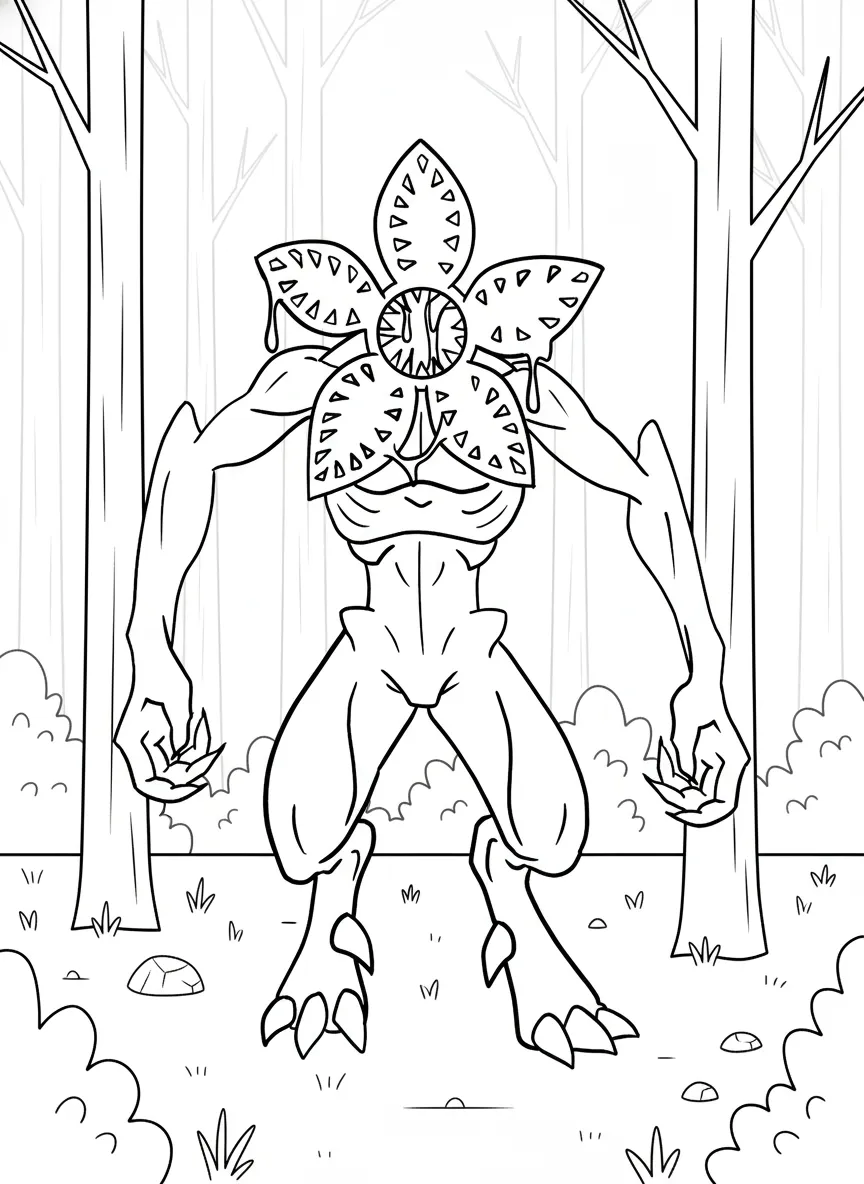 coloriage Demogorgon à imprimer pour enfant de 10 ans