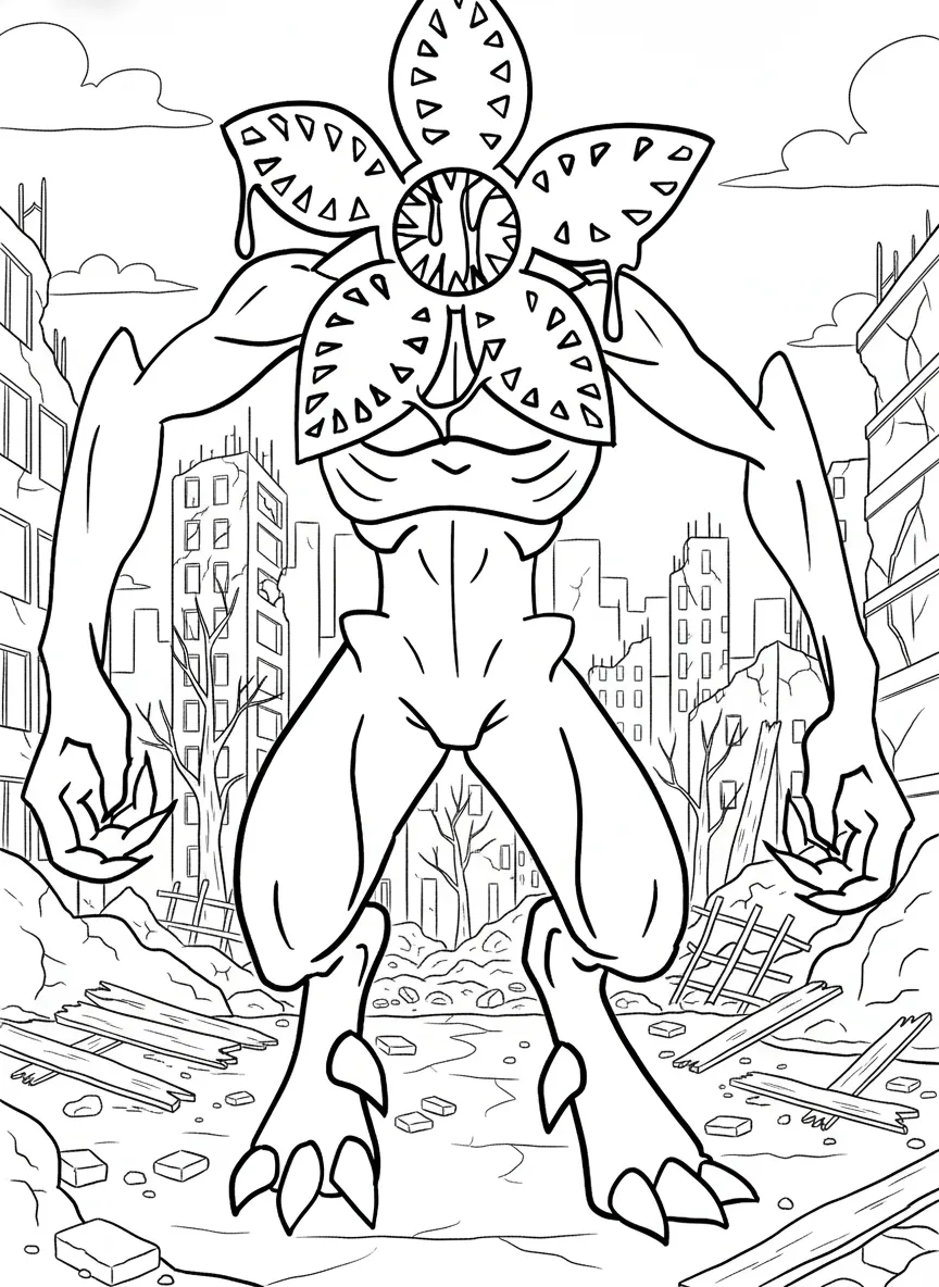 coloriage Demogorgon à imprimer pour enfants