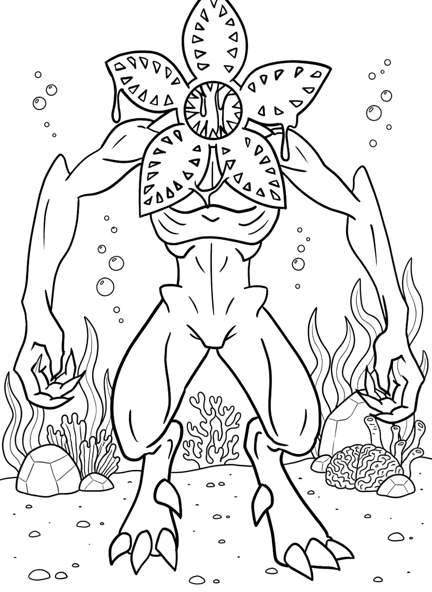 coloriage Demogorgon à imprimer pour enfants 1