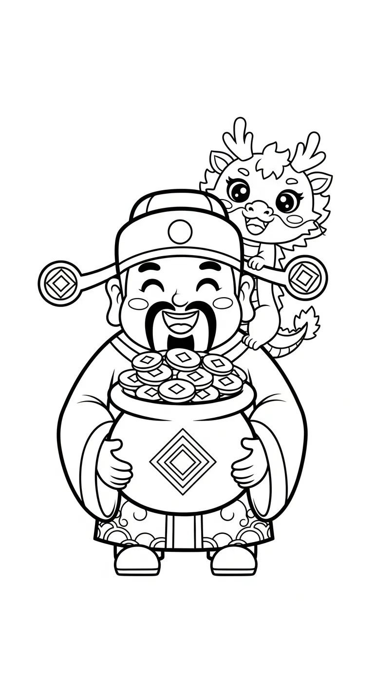 coloriage Dieu de la Richesse à imprimer pour enfant de 12 ans