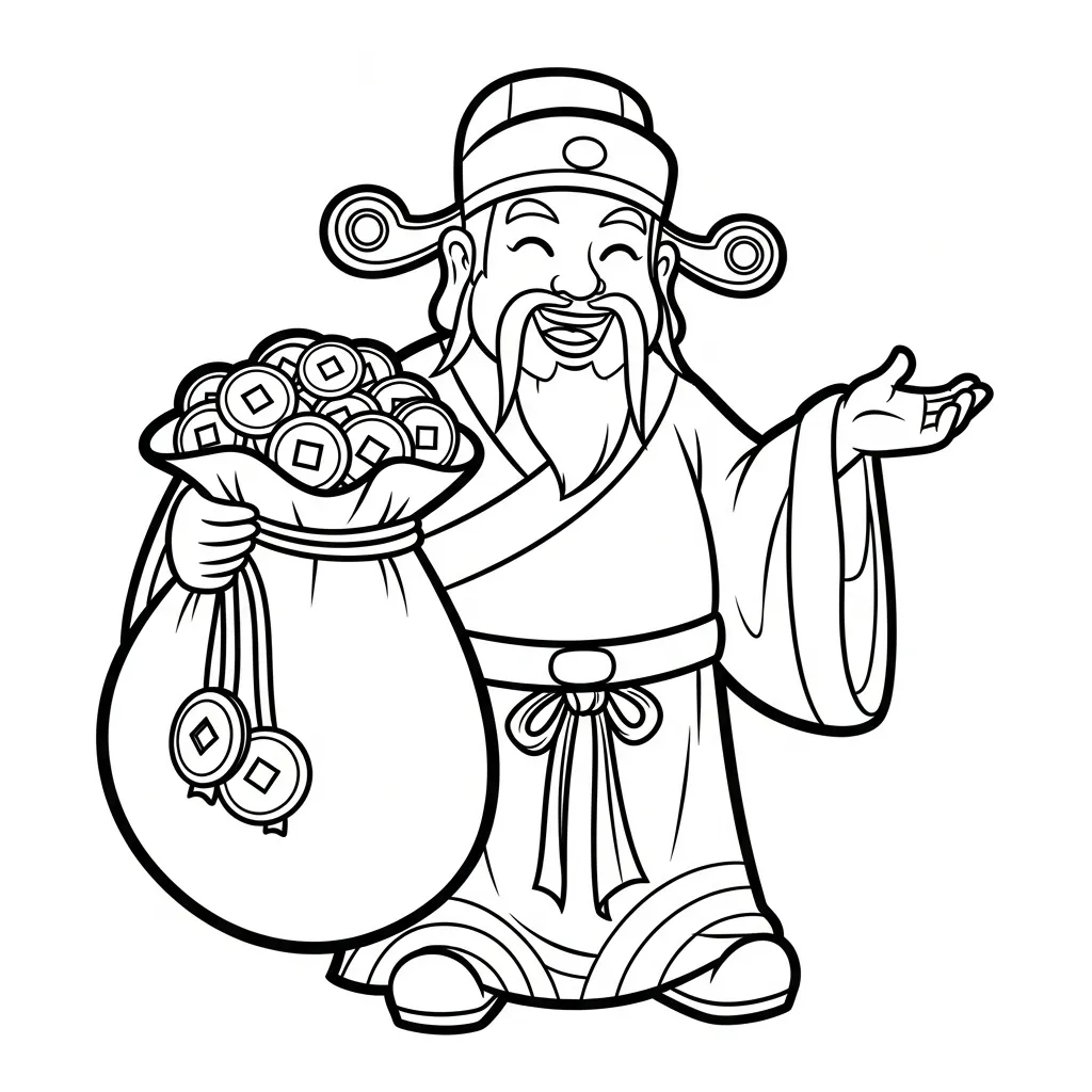 coloriage Dieu de la Richesse pour enfant de 8 ans