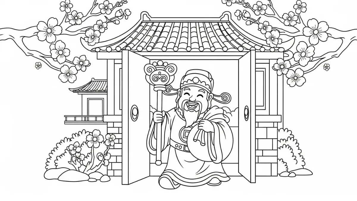 coloriage Dieu de la Richesse à imprimer pour enfant de 8 ans