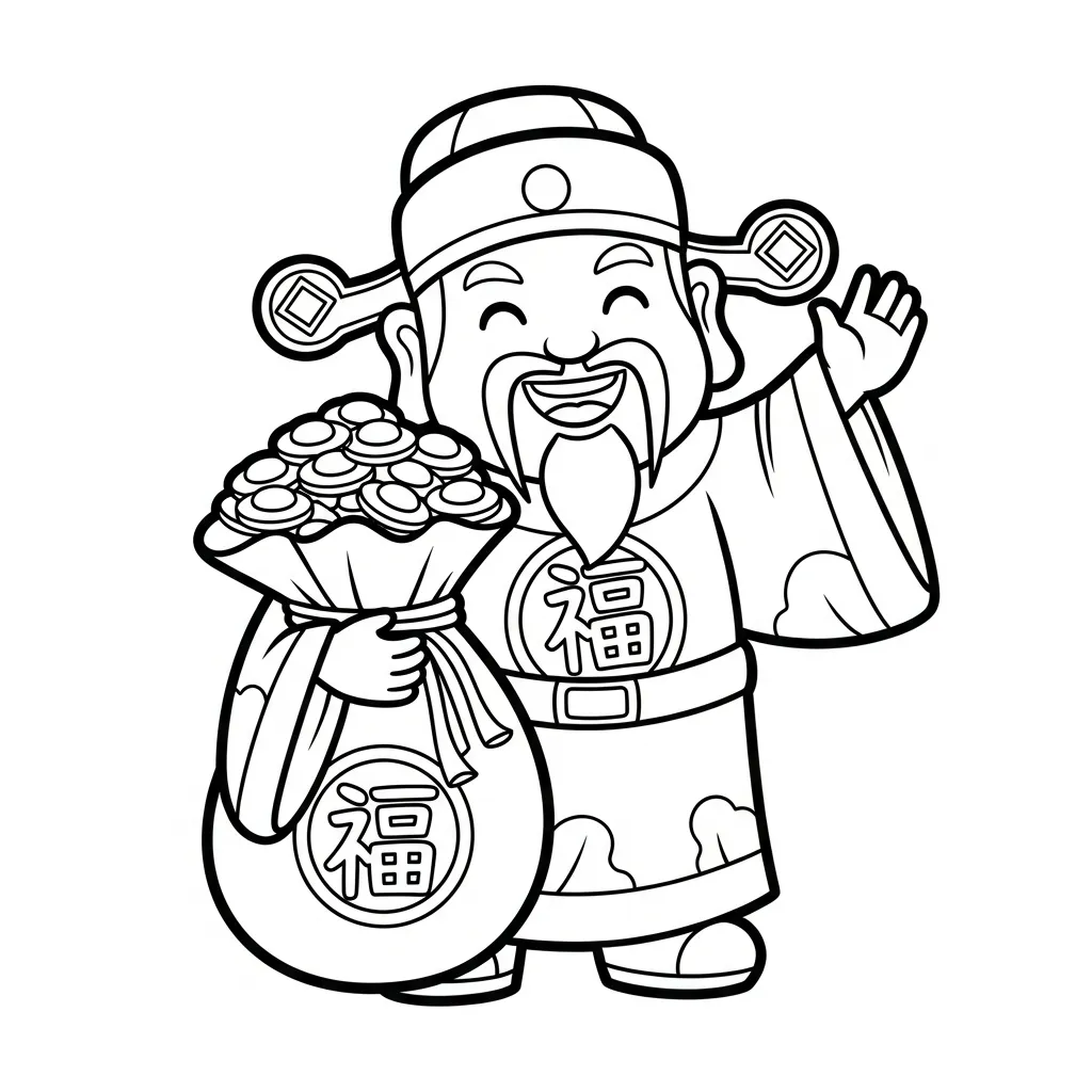 coloriage Dieu de la Richesse et decoupage a imprimer gratuit