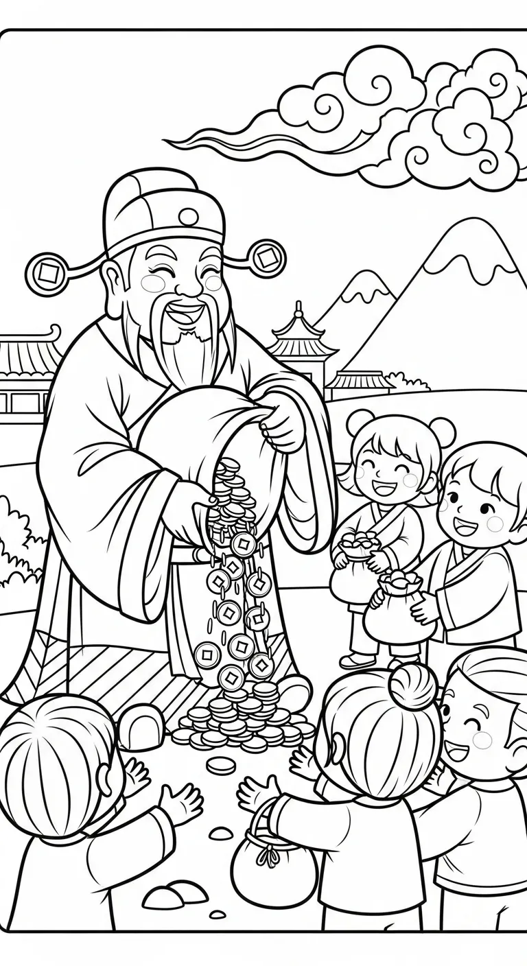 coloriage Dieu de la Richesse à imprimer pour enfant de 8 ans 1