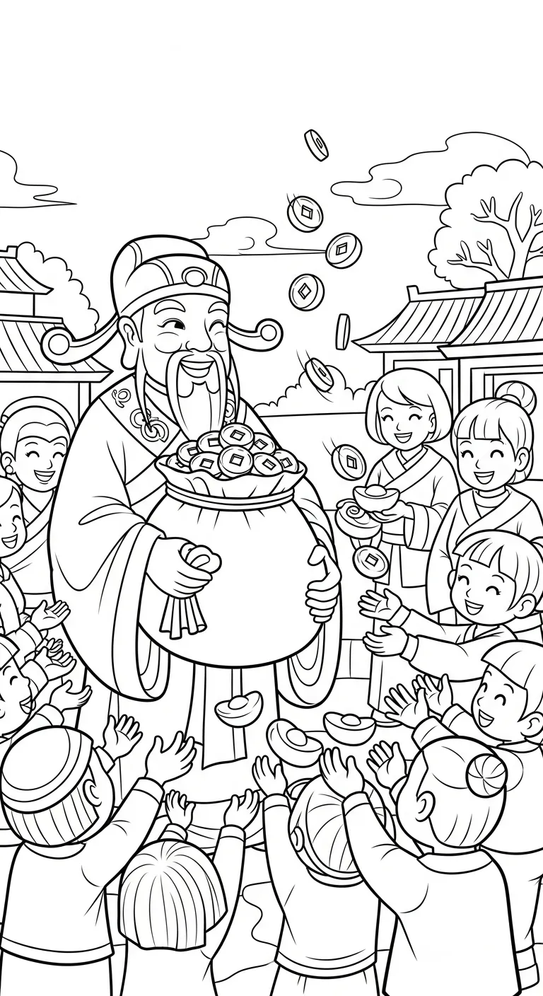coloriage Dieu de la Richesse pour enfant de 6 ans