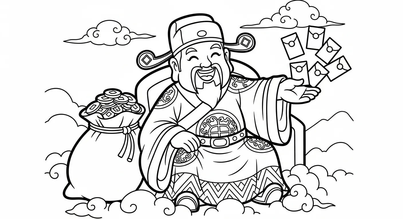 coloriage Dieu de la Richesse à imprimer pour enfant de 3 ans