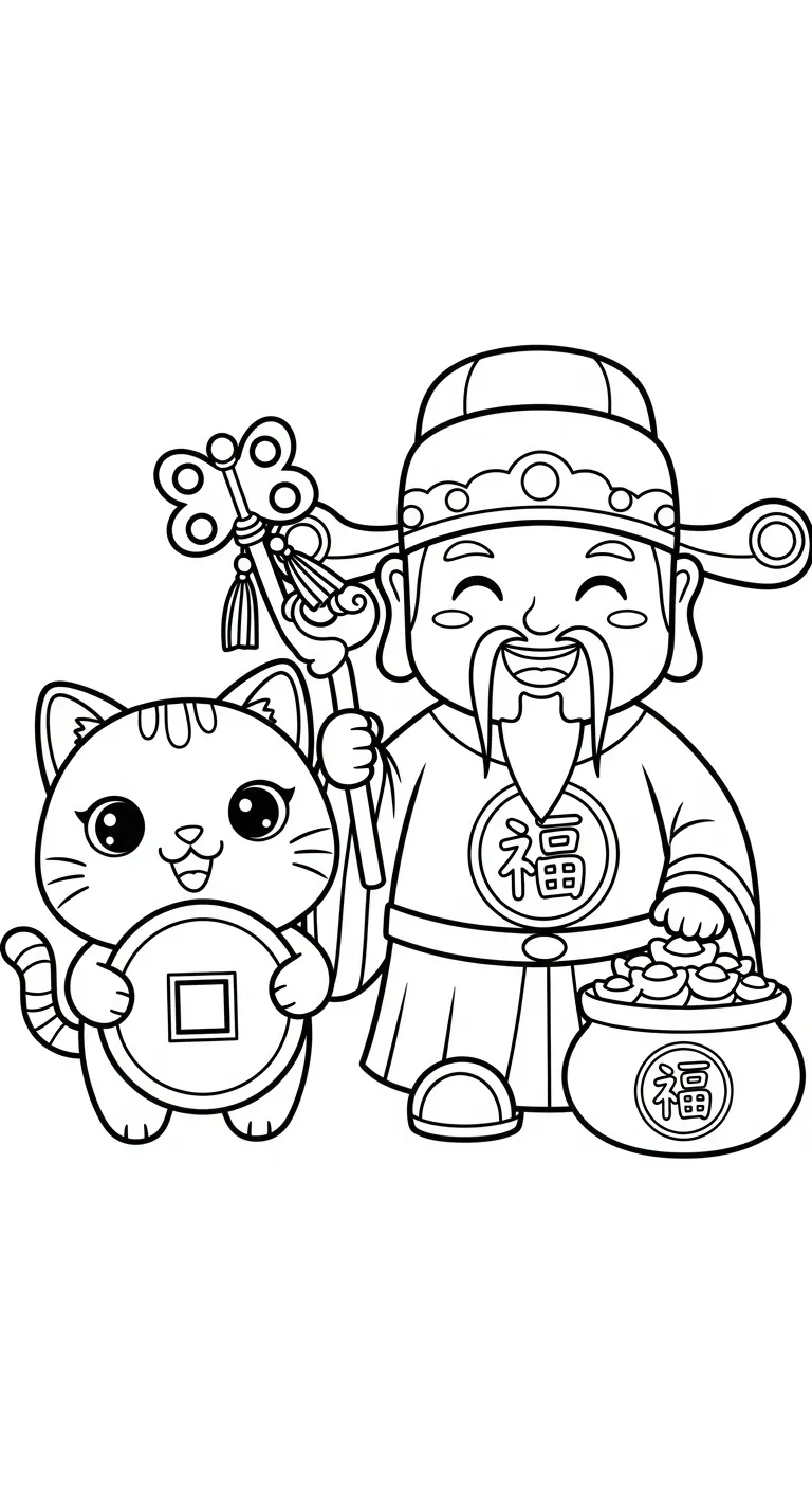 coloriage Dieu de la Richesse à imprimer pour enfant de 4 ans