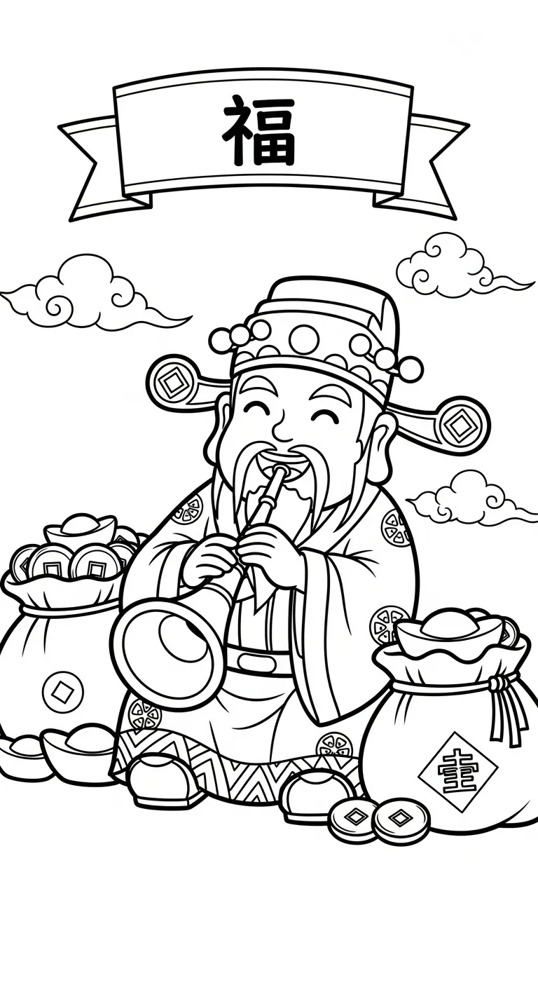 coloriage Dieu de la Richesse à imprimer gratuitement 1