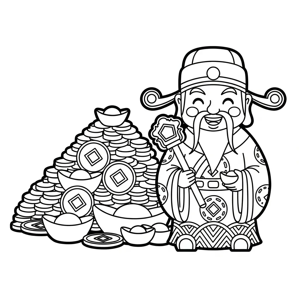 coloriage Dieu de la Richesse en ligne