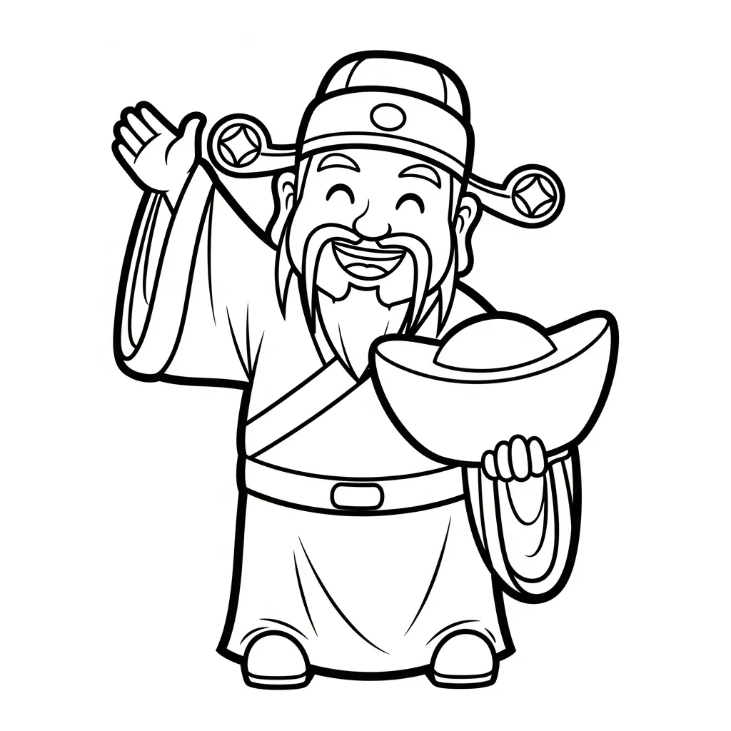 coloriage Dieu de la Richesse pour enfants à télécharger