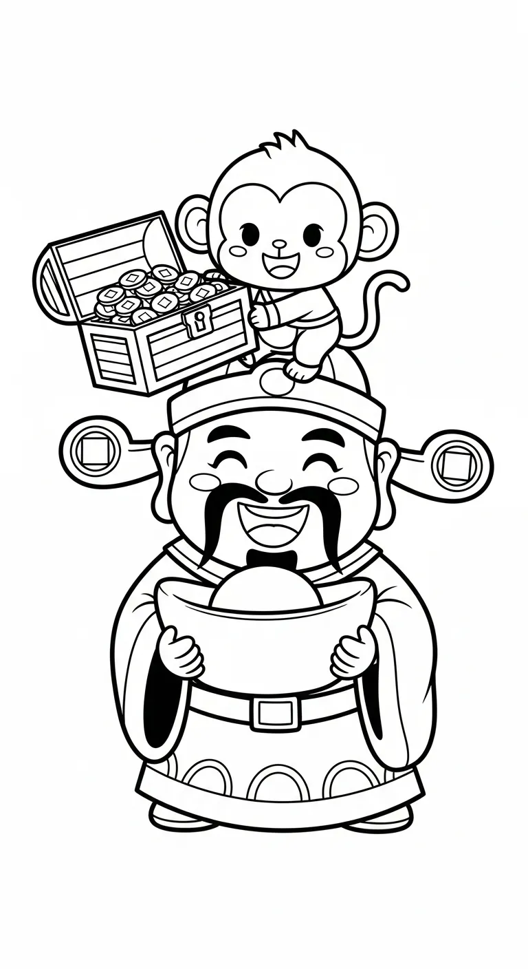 coloriage Dieu de la Richesse à imprimer gratuitement 2