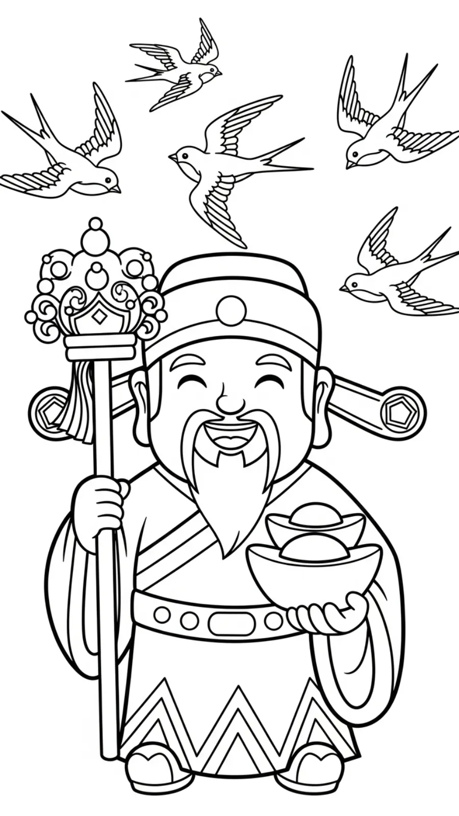 télécharger coloriage Dieu de la Richesse gratuit