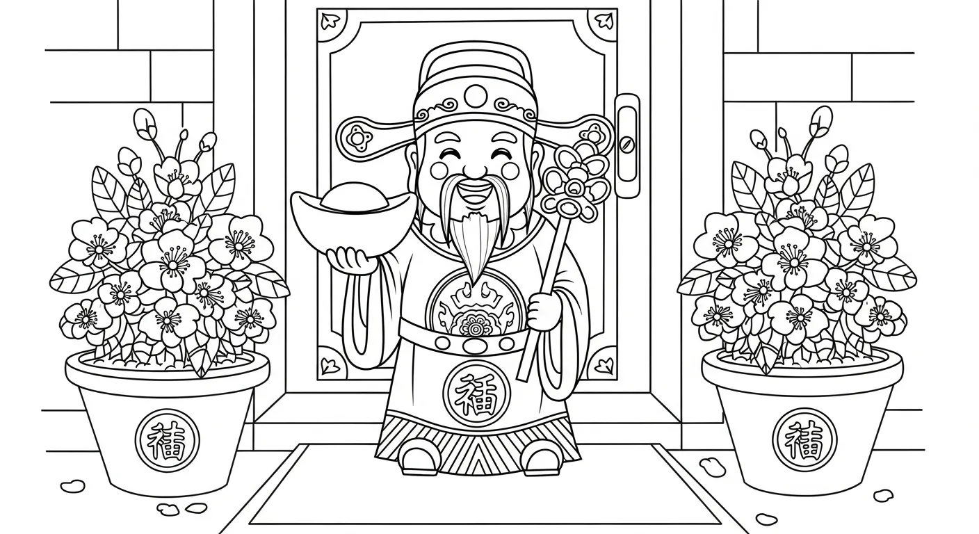 coloriage Dieu de la Richesse a imprimer gratuitement