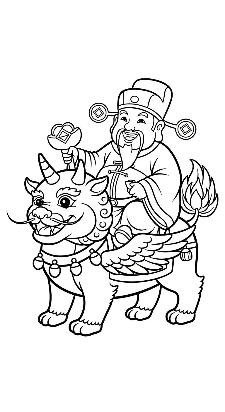 coloriage Dieu de la Richesse à imprimer gratuitement