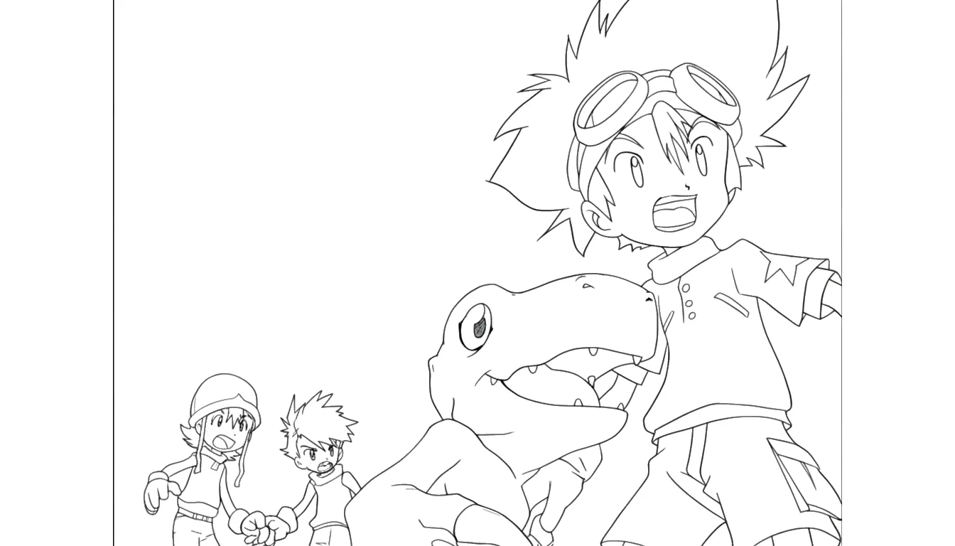 coloriage Digimon à imprimer pour enfants 1