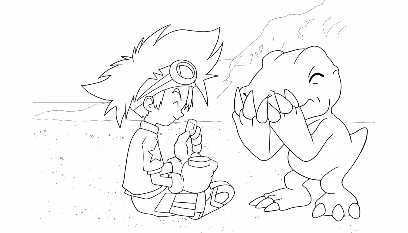 coloriage Digimon pour enfant de 7 ans