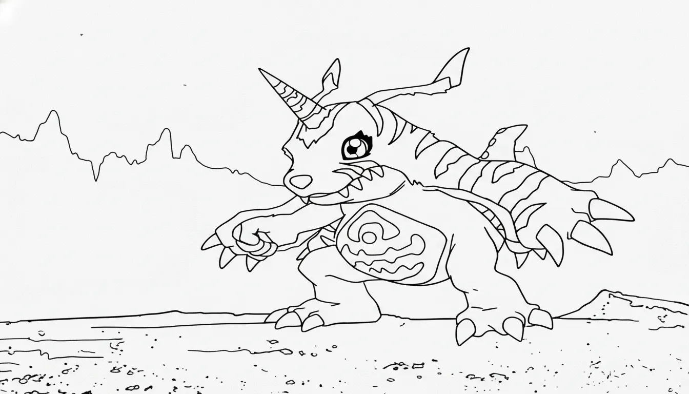 coloriage Digimon a imprimer pour enfant de 4 ans